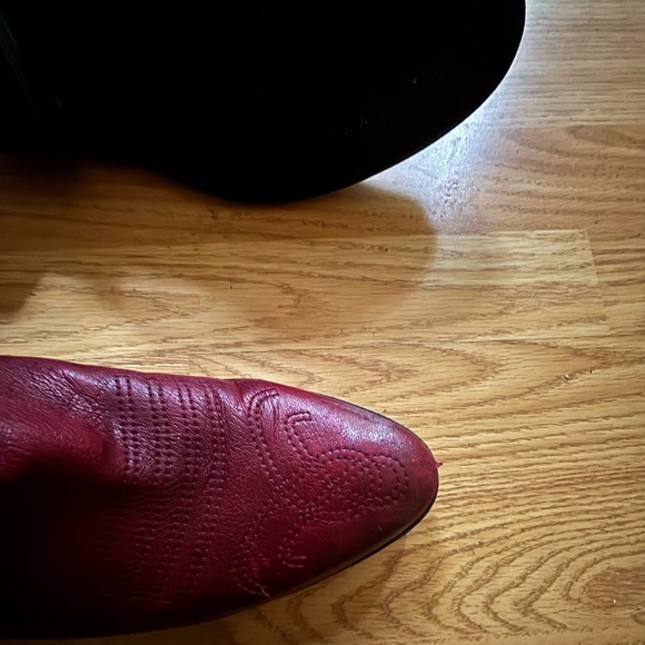 Franco Sarto Women’s  Red Leather Cowboy Boots Size 9.5 - Picture 10 of 11